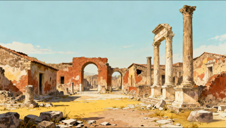 The ancient city of Pompeii
